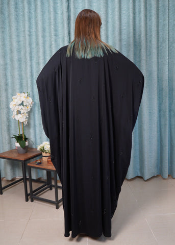 The Starlight Batwing Abaya | All, Over Embellished (rhinestones) Motif with Scarf
