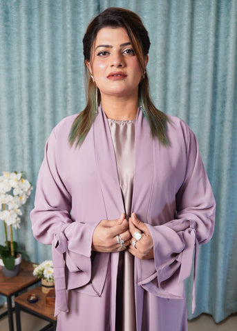 The Summer Breeze Abaya | with Tie Up Flair Sleeves