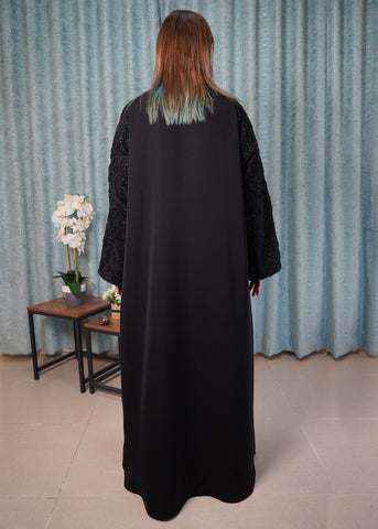The "Glitz & Glam" Black Abaya