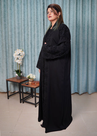 The "Glitz & Glam" Black Abaya