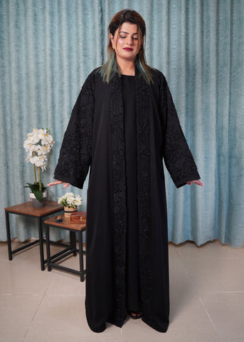 The "Glitz & Glam" Black Abaya